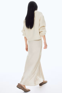 H&M Юбка миди, светло-бежевый