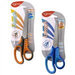 Ножницы канцелярские, Yalong, 21 см., "Эргономик", серо-оранжевые, прорезиненные ручки, европодвес