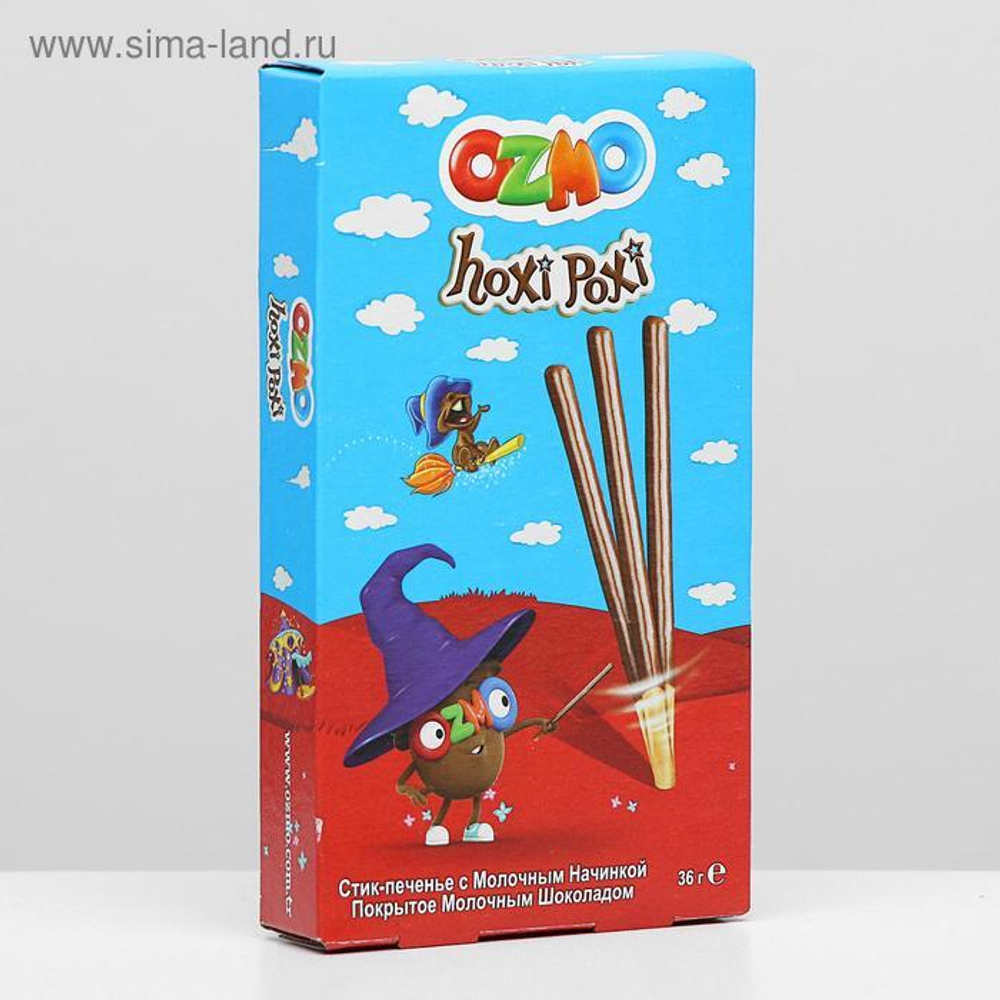 Палочки бисквитные Ozmo Hoxi-Poxi с молочным кремом и шоколадом, 36 г