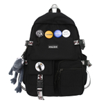 NIGEER Large Capacity Nylon Backpack Regular Unisex Black/Black & White/Gray & Blue