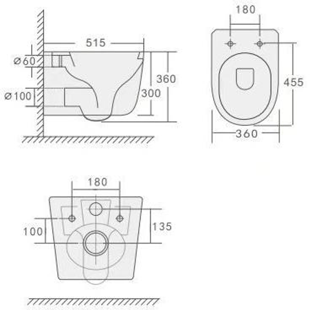 Унитаз подвесной Boheme Flow 969-SET-MW, белый матовый с крышкой-сиденьем с микролифтом