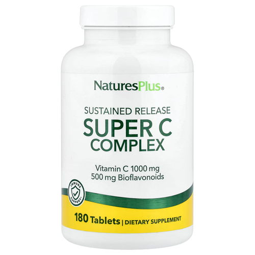 NaturesPlus, Super C Complex, комплекс с длительным высвобождением, 180 таблеток