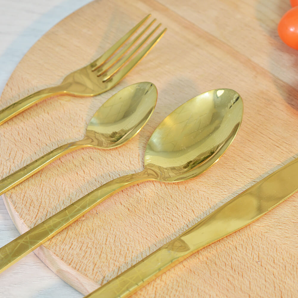 Набор столовых приборов 24шт "Sanli", цвет золото