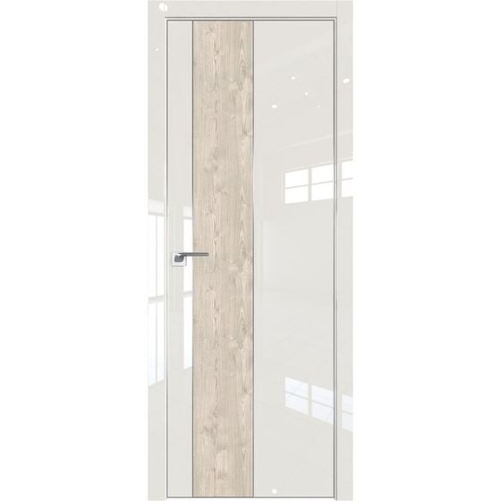 Межкомнатная дверь глянцевая Profil Doors 105LK магнолия люкс со вставкой