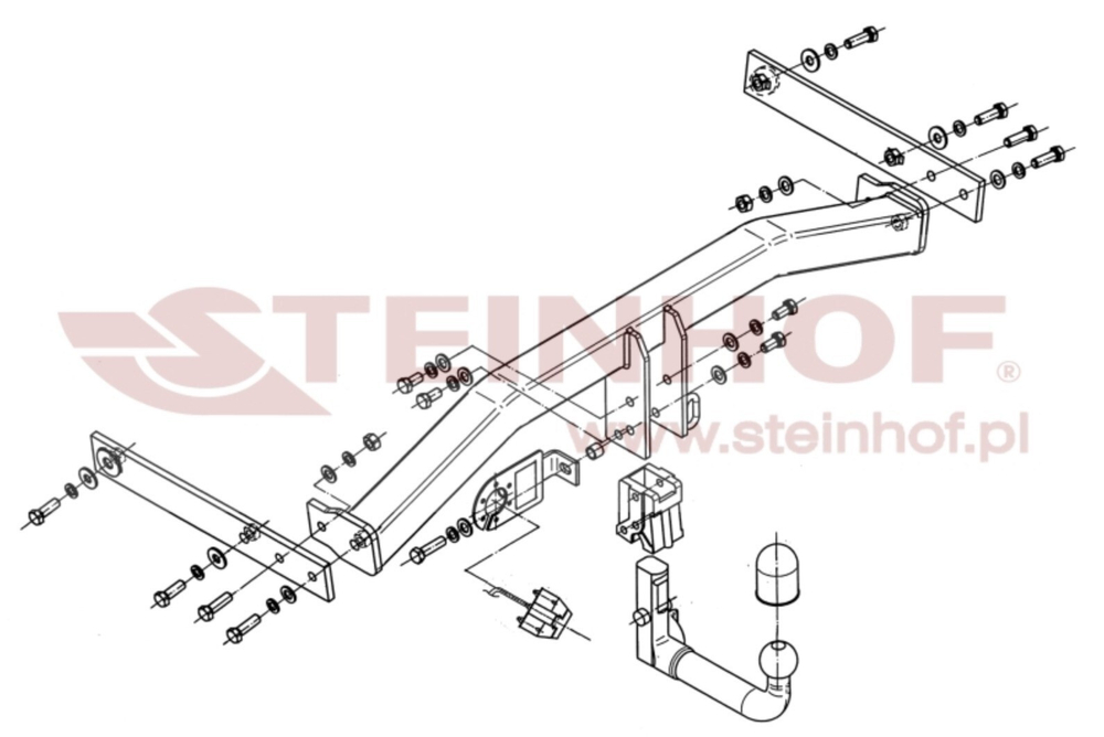 Фаркоп на Volkswagen Tiguan 2007-2016 (паспорт и сертификат в комплекте)(без электрики) Steinhof.V-129