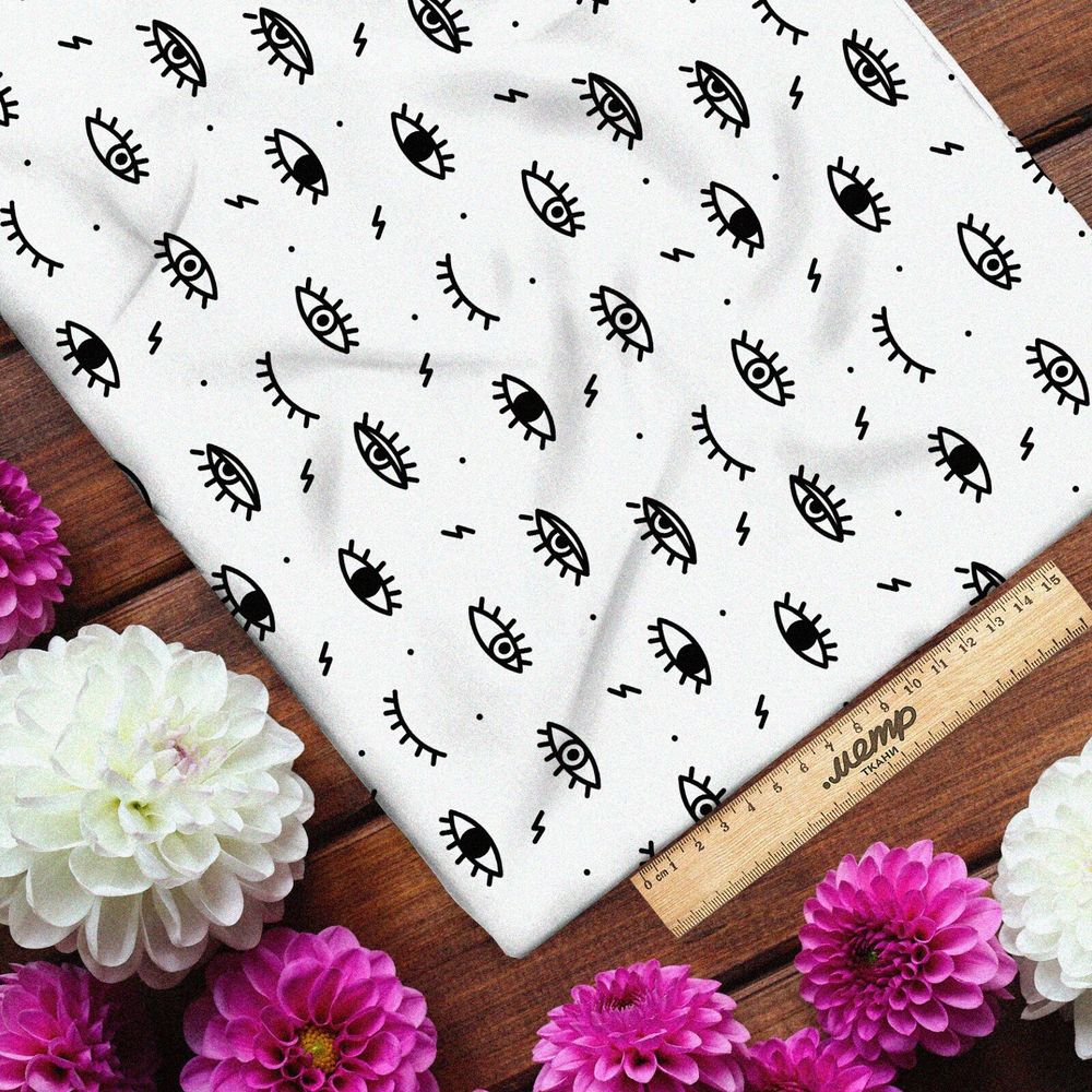 Ткань бифлекс черные глазики