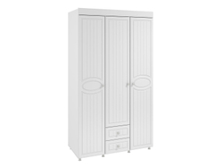 Шкаф 3-х дверный с ящиками Монако МН-56 белое дерево