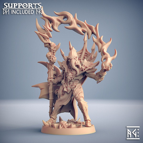 Иллитид mind flayer Illithid Свежеватель разума Некромант Волшебник Маг Колдун миниатюра для dnd, днд, pathfinder, фентези, Настольная игра, НРИ, Варгейм, РПГ