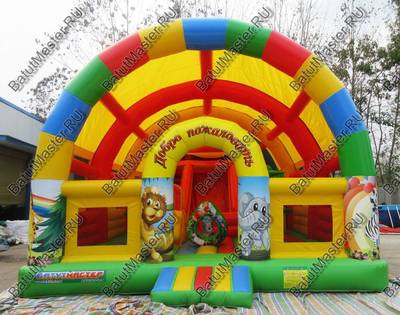 Коммерческий надувной батут "Страна Сафария БР" с крышей, 10*8*7 м