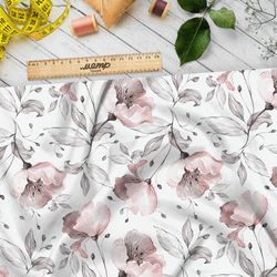 Ткань кулирная гладь весенний цветочный дизайн