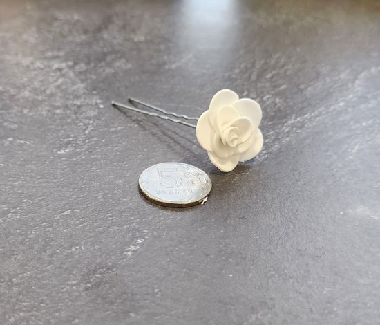 Набор шпилек "Розочки мини" латекс, 5 шт, белые