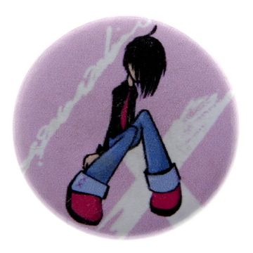 Значок Девочка с чёлкой 36 мм