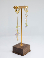 Серьги с хризолитом и аметистом