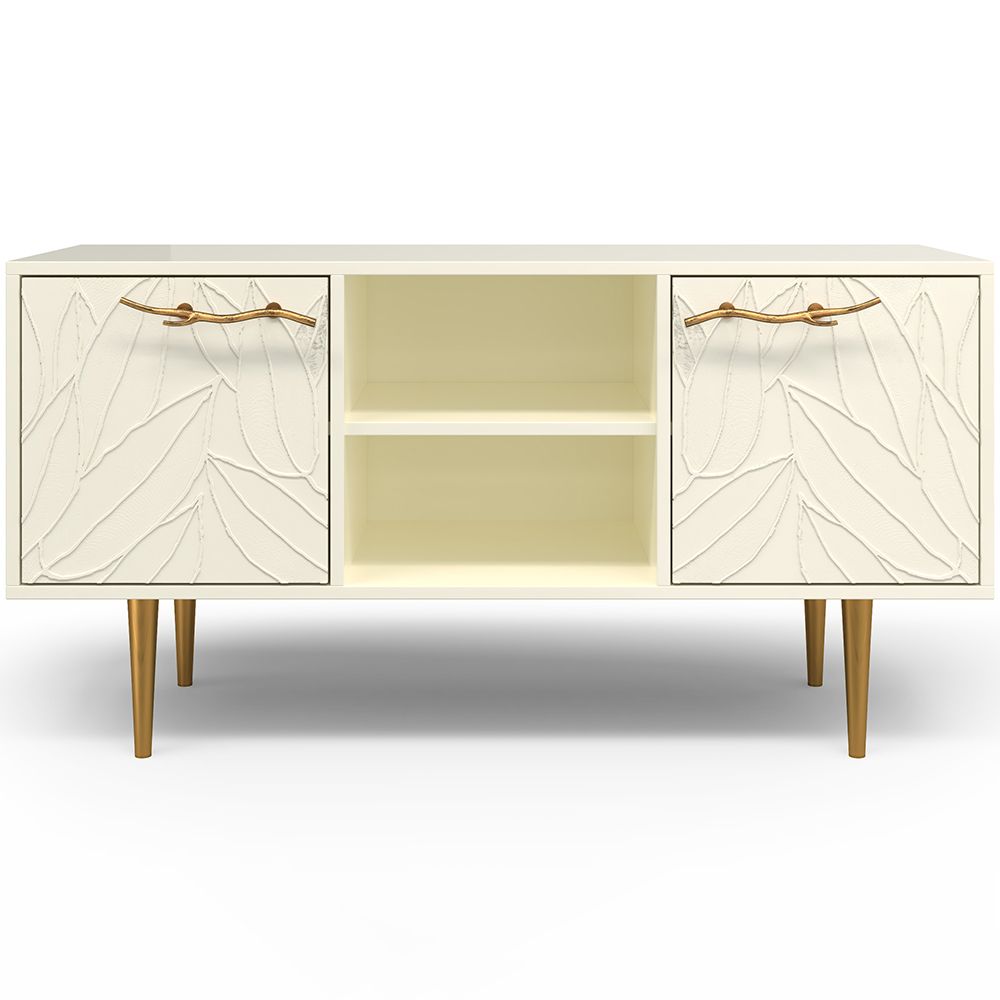 Тумба под ТВ Арт Колор leaves 117см Стайл Голд Кремовый белый