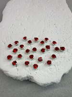 Шатоны 4 мм, Красный в серебре, 25 шт