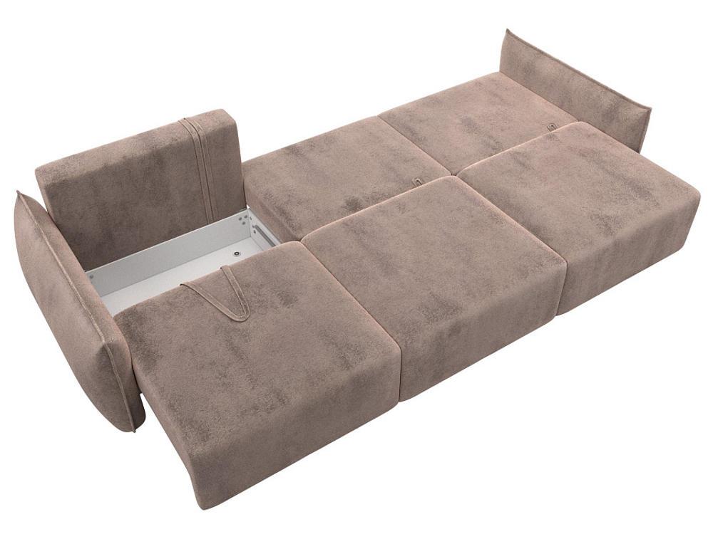 Диван прямой Лига-051 НПБ Лонг ВЕЛЮР TOWER 05 бежевый