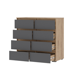 Хелен КМ 04 Комод 8 ящиков Крафт золотой / Графит серый