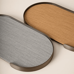 Поднос металлический овальный коричневый