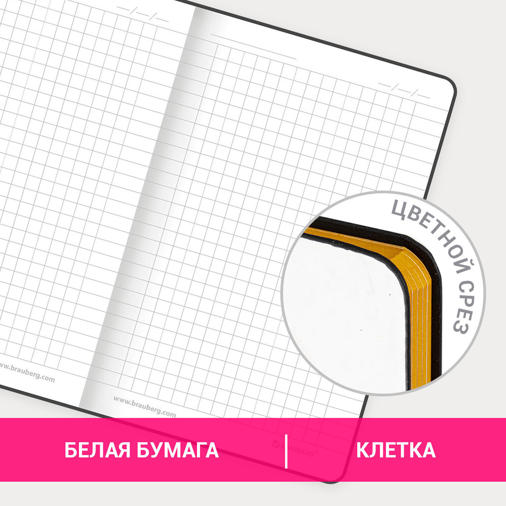 Блокнот малый ФОРМАТ (100х150 мм) А6 BRAUBERG VISTA "Fashion Style" под кожу гибкий 80 л. (2 штуки в упаковке)