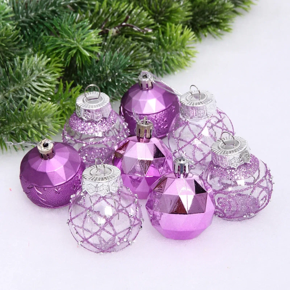 Набор шаров «Восторг» 5 см (в наборе 8 шт), Сиреневый