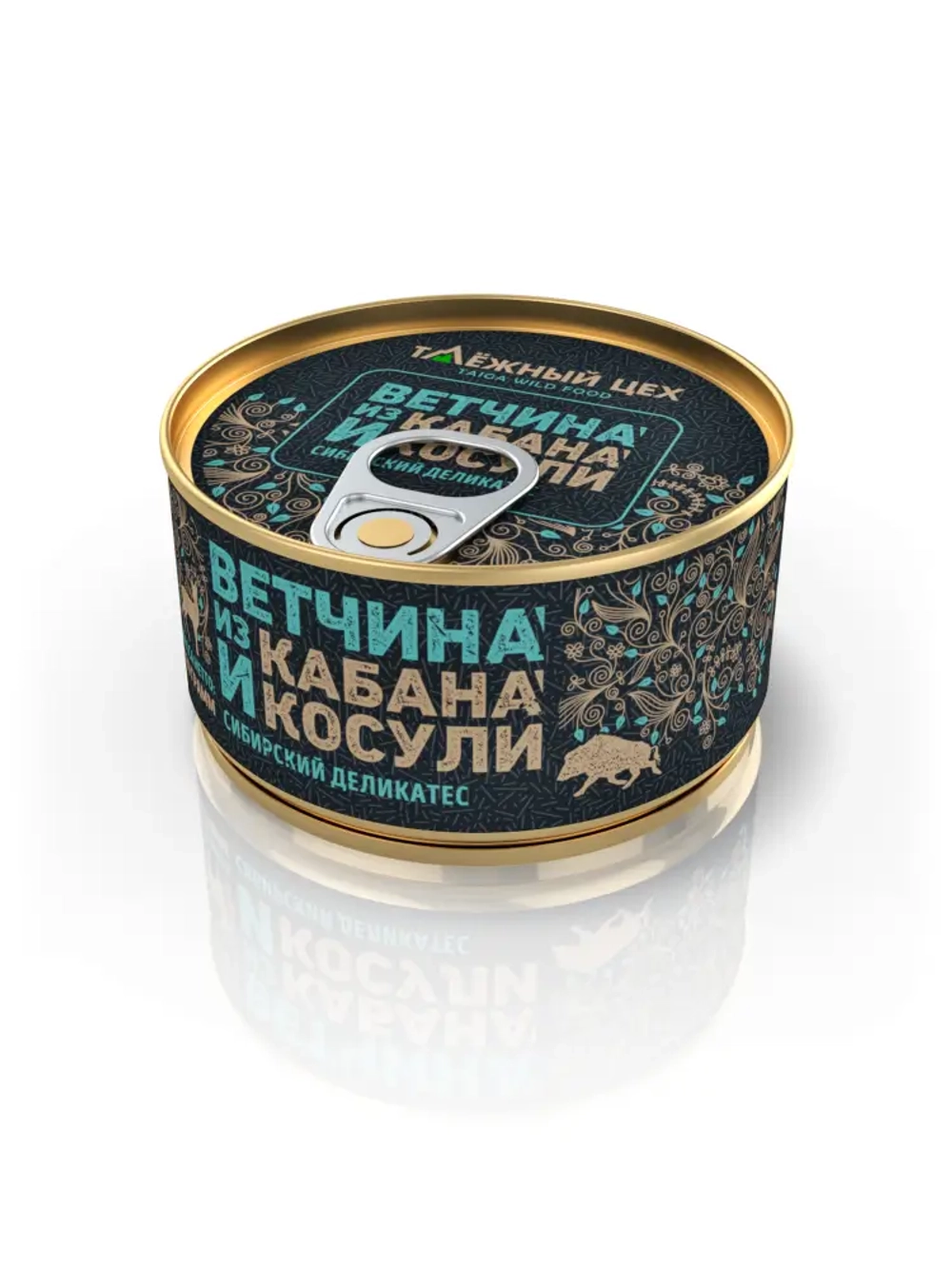 Ветчина из кабана и косули ТАЁЖНЫЙ ЦЕХ консервированная 120г