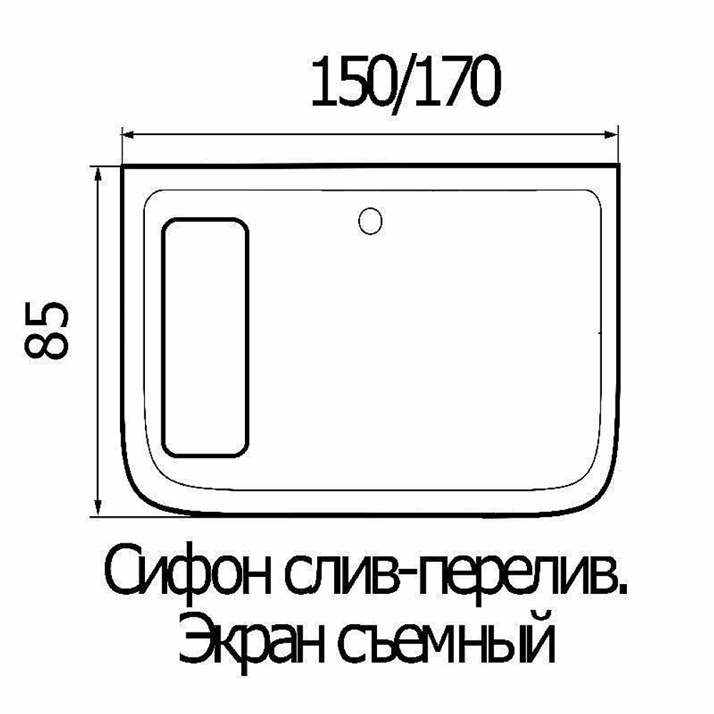 Ванна акриловая WEMOR 170/85/55 S