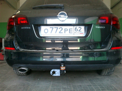 Фаркоп для Opel Astra J универсал 2009г.-по н.в. (без электрики) (паспорт и сертификат) AvtoS.OP06