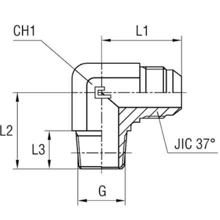 Штуцер FC90 JIC 1.5/8" BSPT 1.1/4"