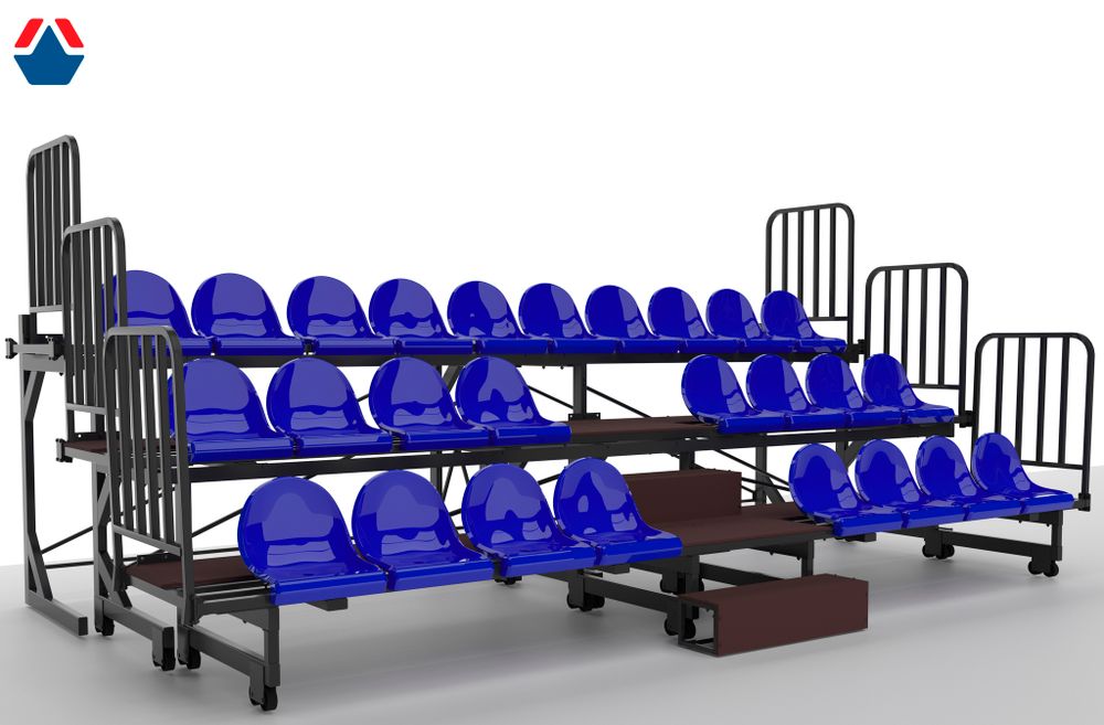 Трибуна телескопическая 3-х рядная на 26 мест