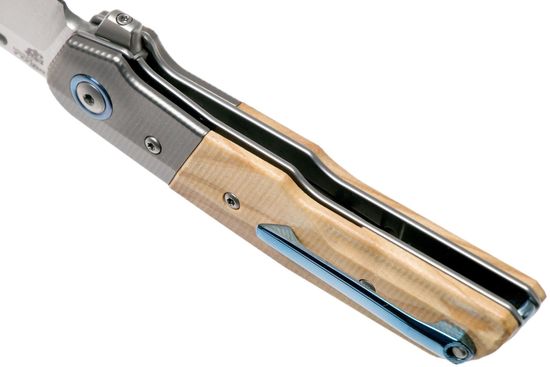 Складной нож MKM "CLAP" MKM/LS01 OT c клинком из стали Böhler M390 Microclean®, рукоять дерево (Олива) / титан