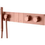 Встраиваемый смеситель для душа и ванны Boheme ZODIAC TERMO 133-SYS-CB с ручным душем, COPPER BRUSHED
