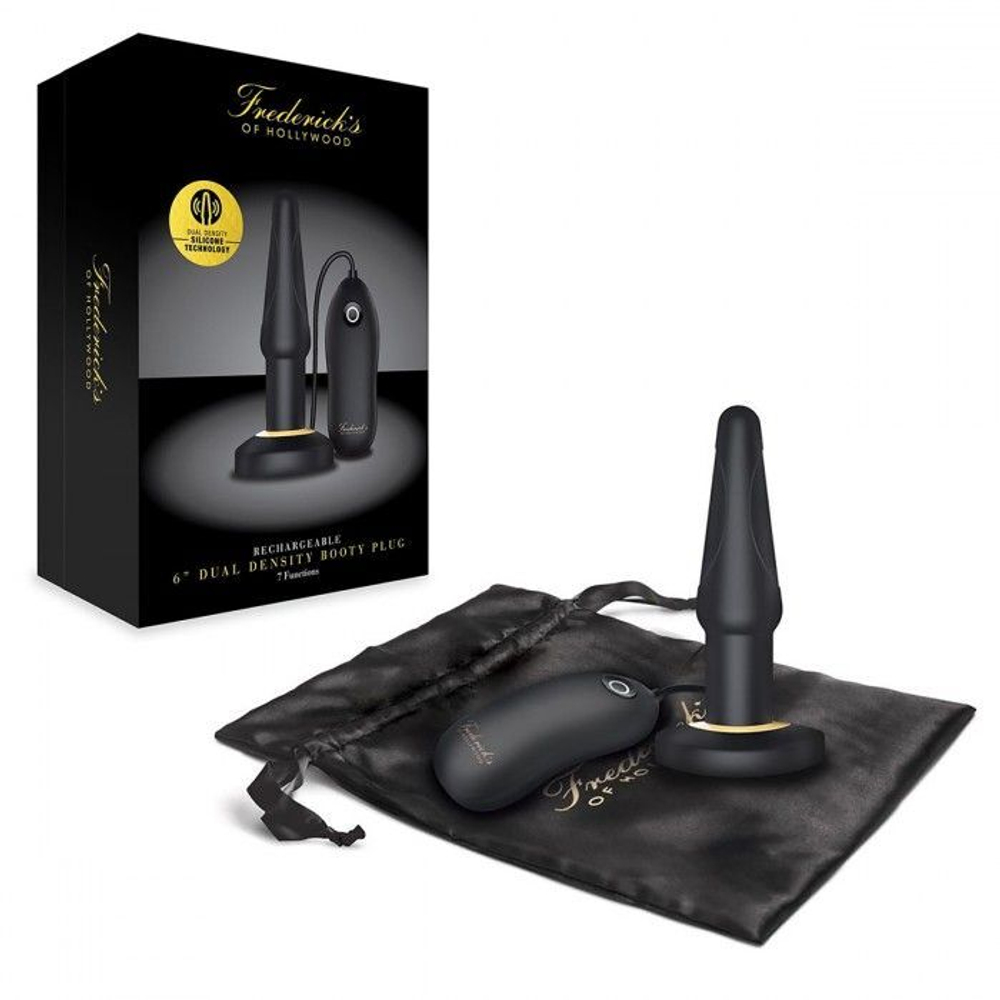 Черный анальный плаг с выносным пультом (Цвет: черный)