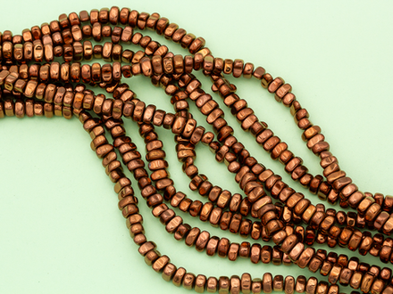 Нить гематитовых бусин, 7-9мм, галтовка