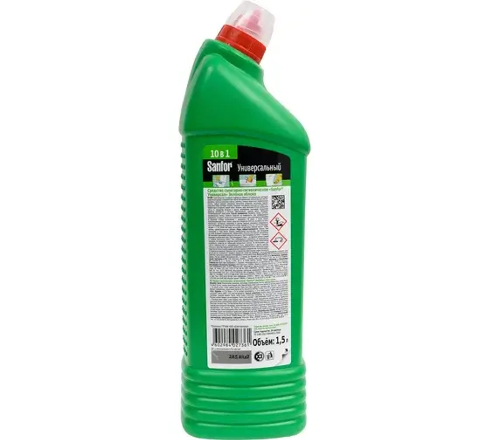 Sanfor Средство санитарно-гигиеническое Универсал Зеленое яблоко 1.5л, блок 6шт., Санфор