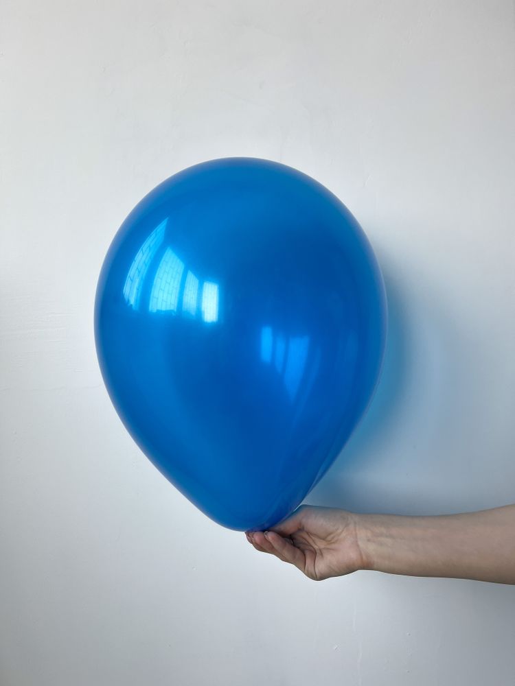 S Шар кристалл 12" / 30 см синий Blue (БГ-17)