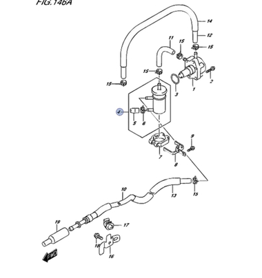 Suzuki 15410-87L00-0000 Фильтр Топливный DF50-DF140  1шт