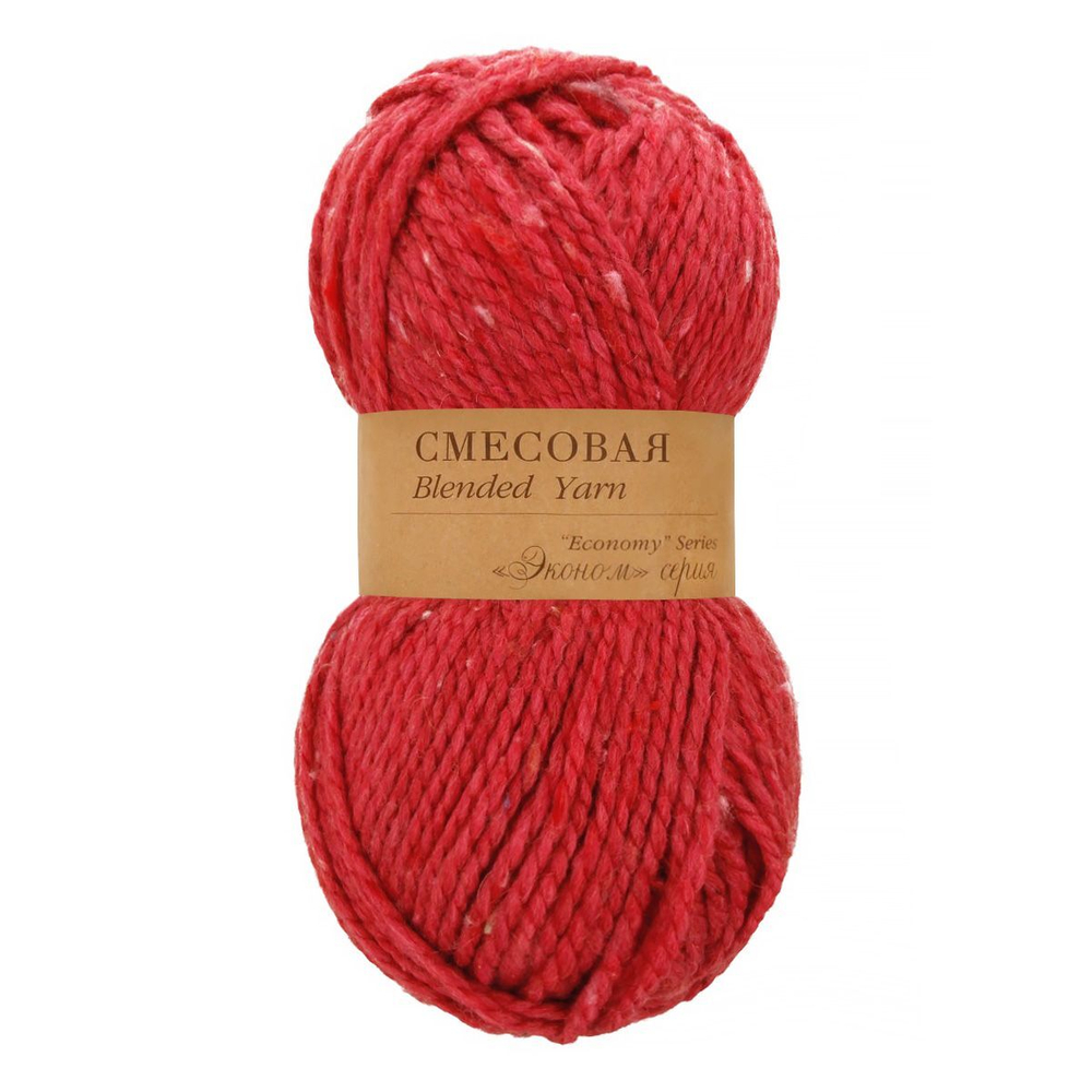 Смесовая пряжа Пехорка 30%шерсть 70%акрил 2х200г/200м 816 красный меланж