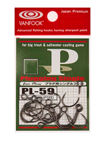 Крючок одинарный VANFOOK PL-59 #1/0 zero black; 12 шт