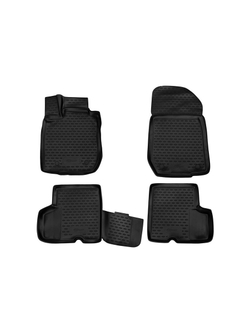 Коврики в салон для RENAULT Logan 2004-2009, 2010-, 4 шт. (Повышенная устойчивость, повышенная износостойкость) FORMAT.3D.41.05.210K