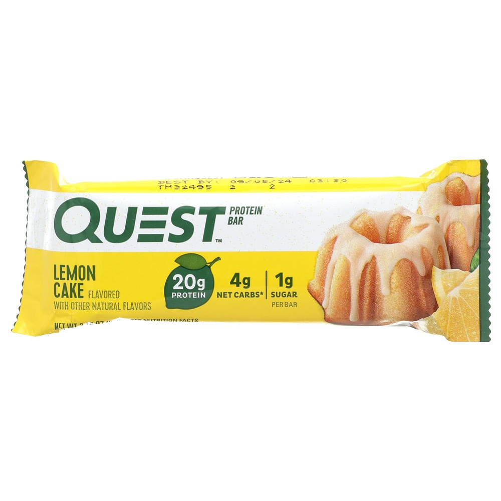 Quest Nutrition, протеиновый батончик, лимонный торт, 4 шт. по 60 г (2,12 унции)
