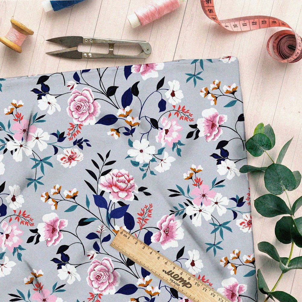 Ткань оксфорд 210 роскошные розовые цветы