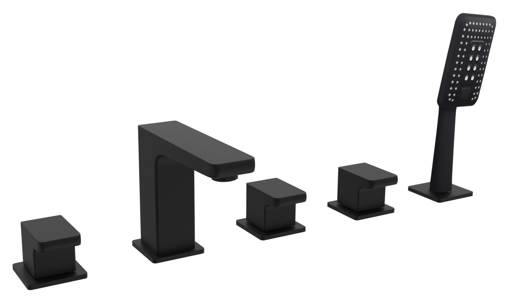 Смеситель на борт ванной с душем AltroBagno Lamberto 020106 MB