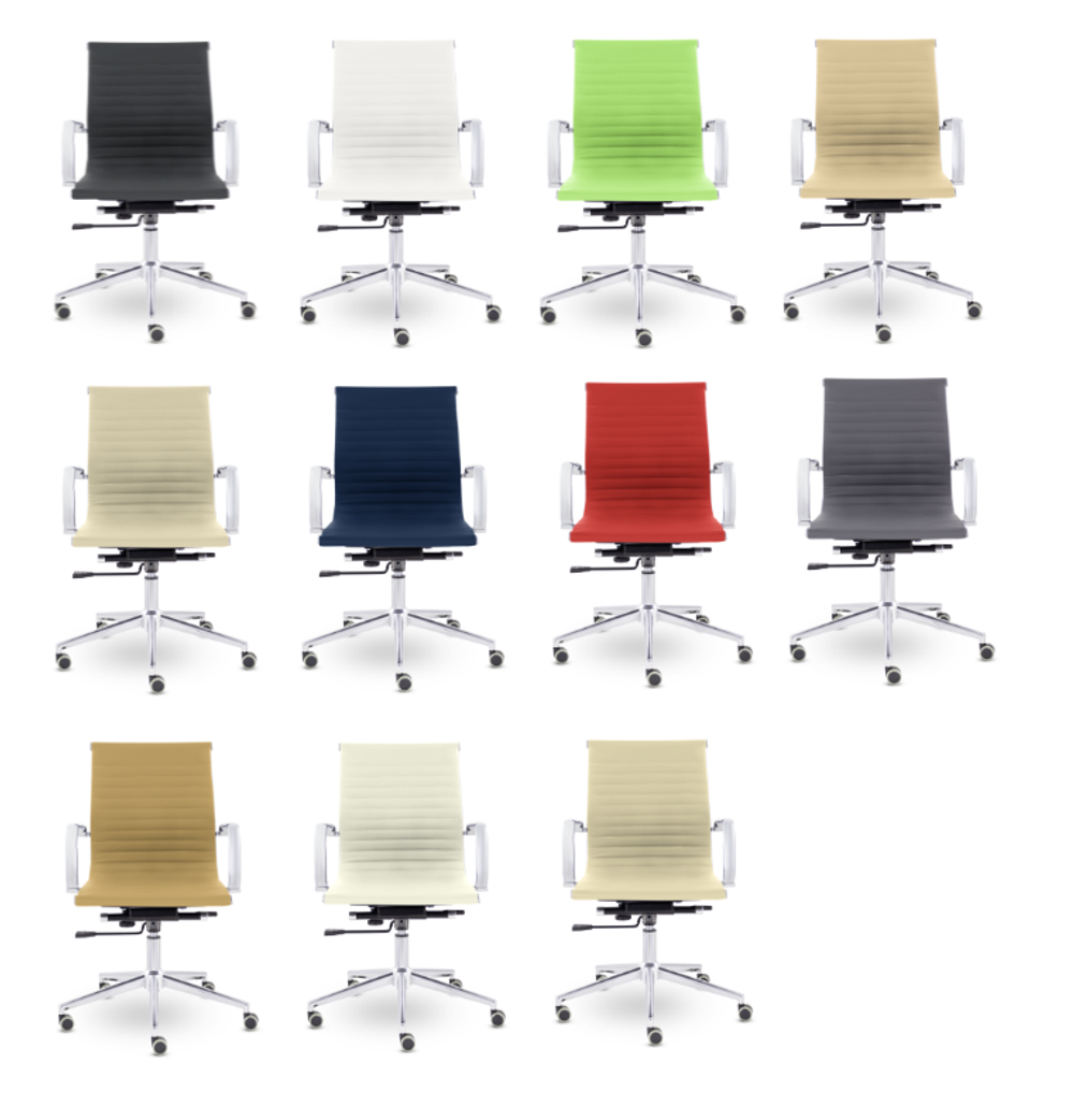 Кресло Кайман СН-300 софт, низкая спинка, хром, экокожа Santorini