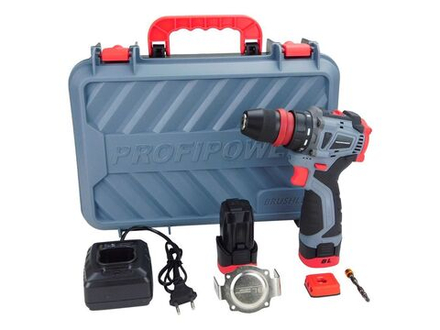 Аккумуляторный бесщеточный шуруповерт со съемным патроном PROFIPOWER BL-161B (40Нм,Li-ion 2шт,2.0Ач,поясная клипса,бита-магнит, З/У, в кейсе)