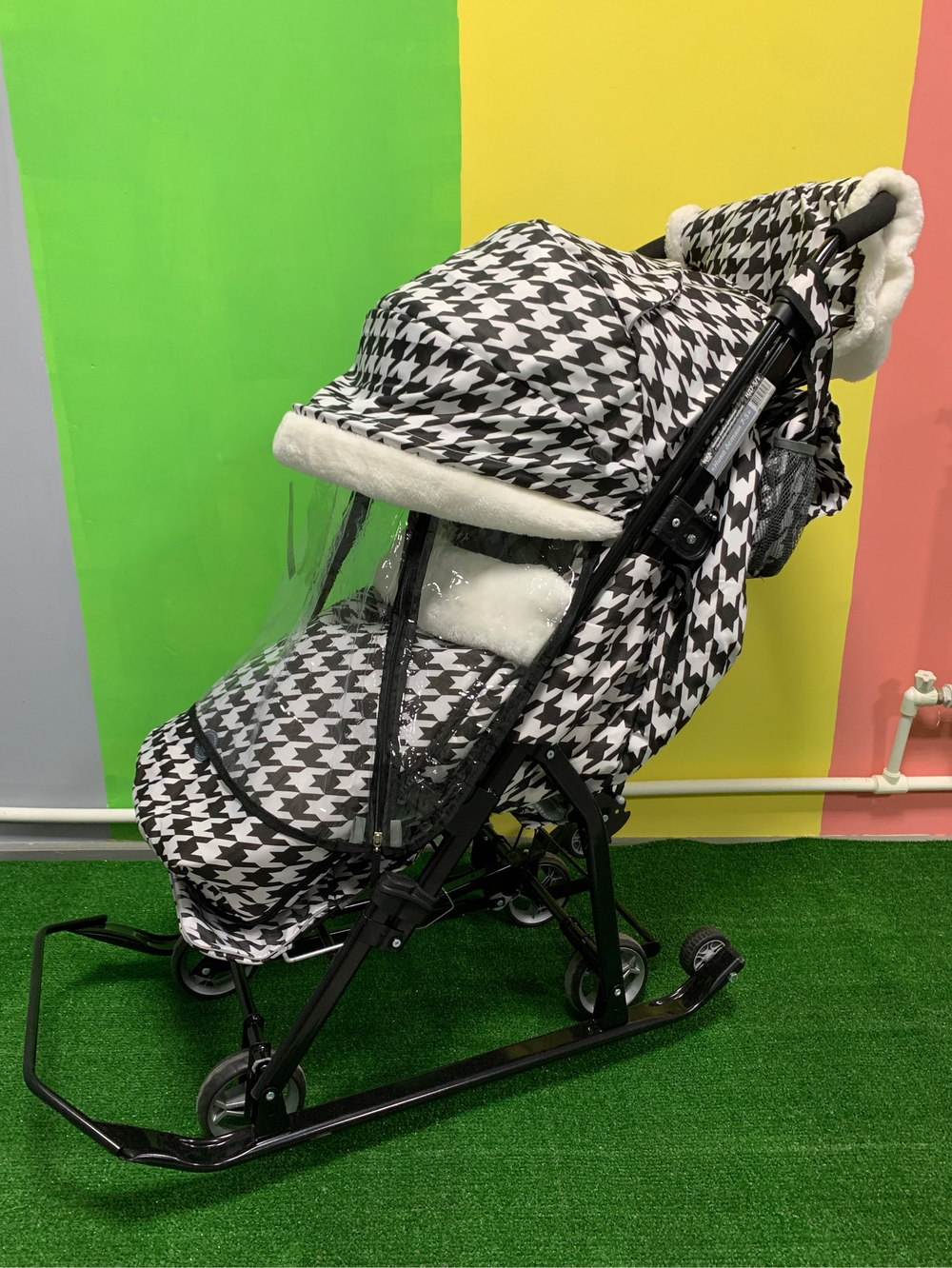 Коляска комбинированная «Ника Детям 7-5» принт: гусиная лапка (арт. НД7-5/1)