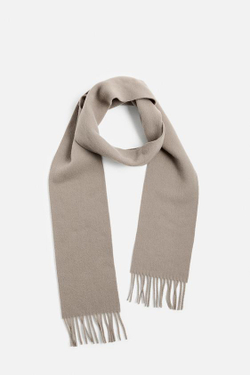 ZARA ШАРФ ИЗ 100% ШЕРСТИ, СЕРО-КОРИЧНЕВЫЙ