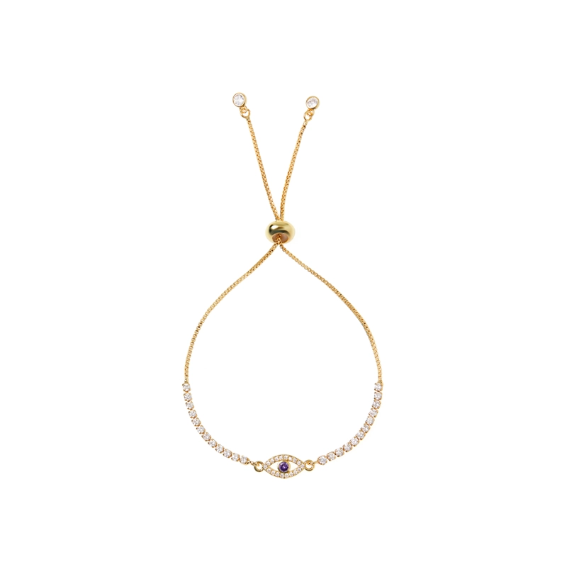 Браслет Кристальный Золотой Глаз – Сиреневый