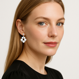 Серьги гвоздики с шариками кварца