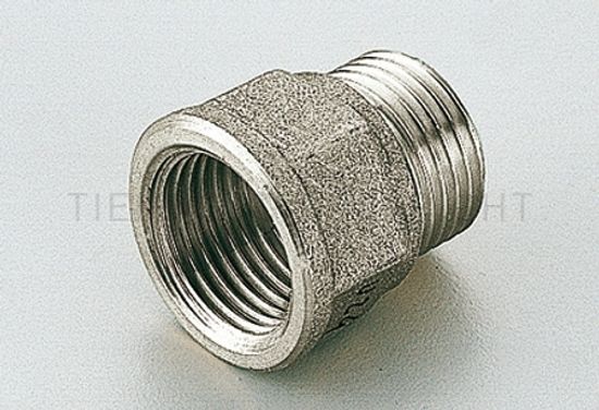 Переходник латунный Tiemme 1/2"x3/4" НР/ВР с наружной/внутренней резьбой никелированный 1500127