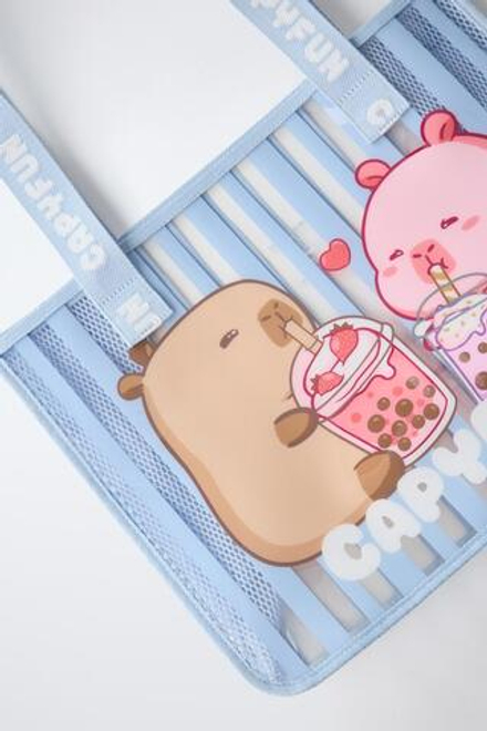 ZARA СУМКА-ШОПЕР CAPIBARA CAPYFUN ©, СИНИЙ